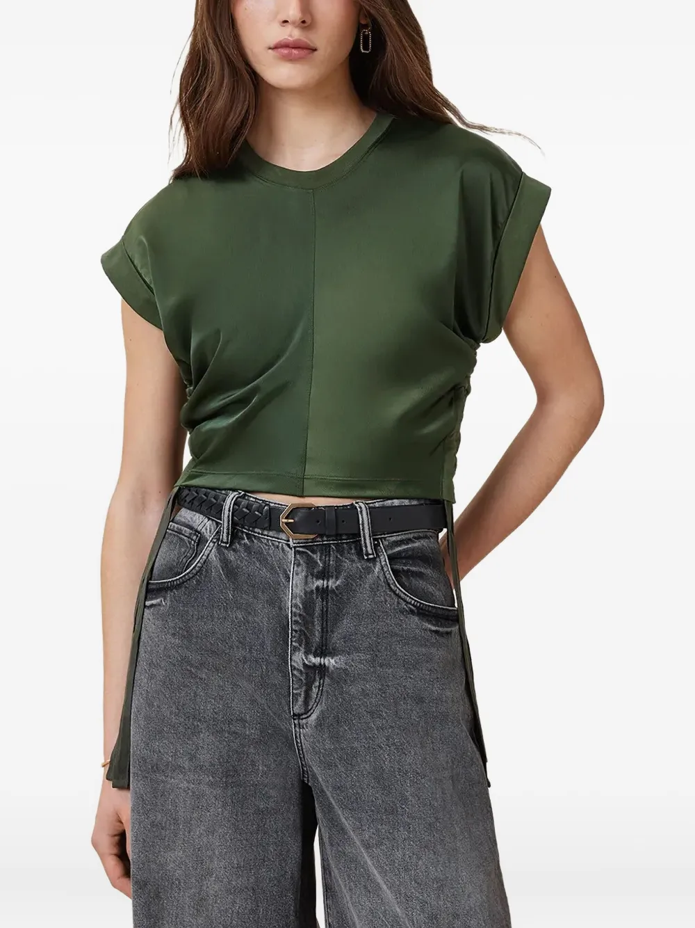 

Топ Mira с короткими рукавами AllSaints, зеленый