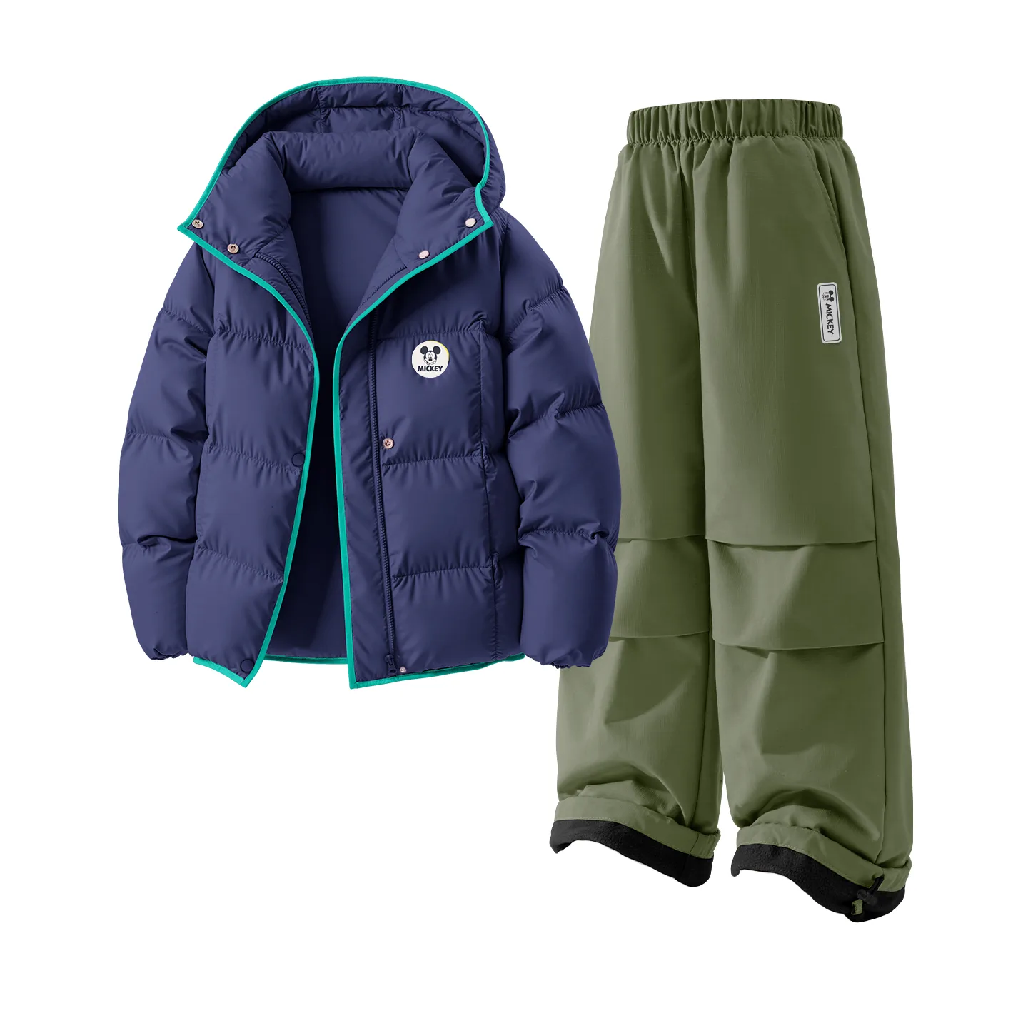 Детский спортивный костюм с круглым вырезом Disney, [Thickened and Fleece-Lined]Dichi Round Hook-and-Loop K Navy Blue+Dichi Square Hook-and-Loop K Black — фото 4