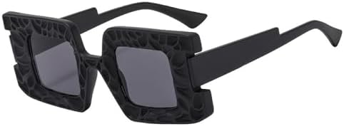 

2027 Модные двухцветные квадратные солнцезащитные очки для женщин, защита от УФ-излучения UV400, ретро-трендовые градиентные солнцезащитные очки для мужчин MTZJH, Black Gray