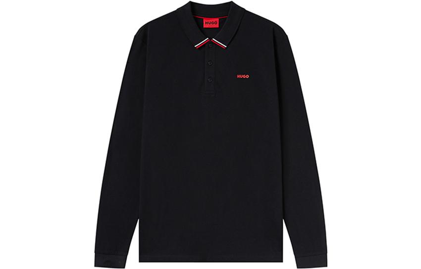 

Длинный поло HUGO BOSS, черный