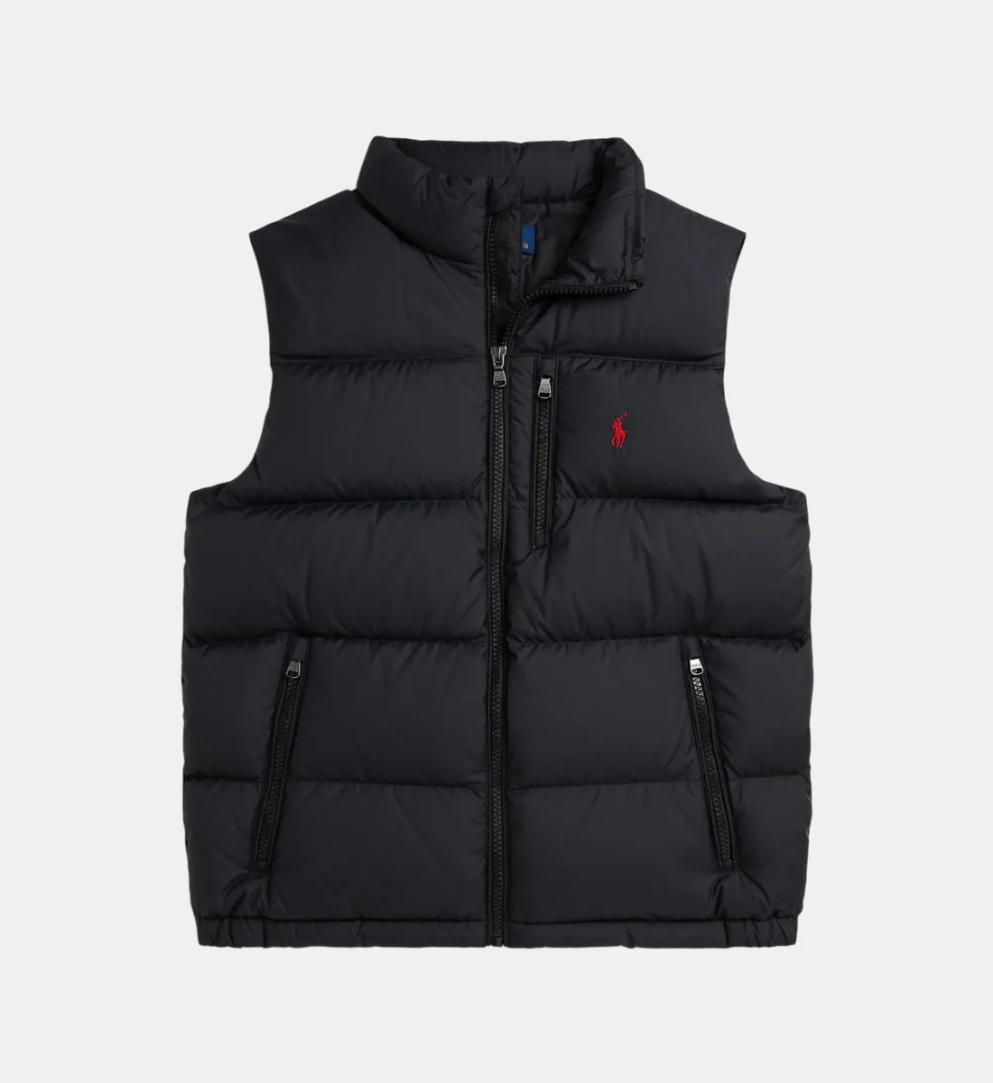 Прямой безрукавный пуховик с простеганным эффектом POLO RALPH LAUREN, черный