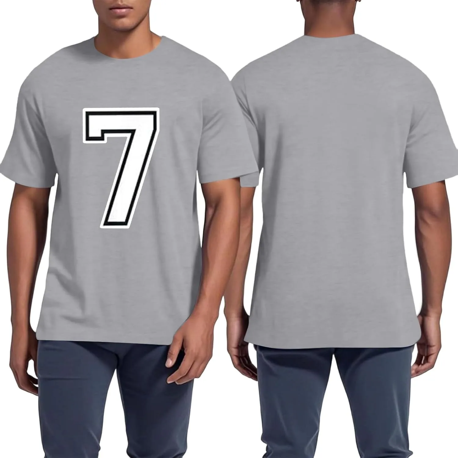 

Мужская футболка Lucky Number 7 Casual Loose FQZWONG