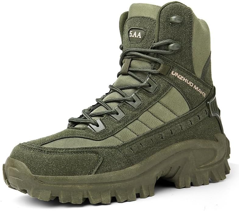 

Тактические мужские ботинки Hhhchpm, удобные боевые ботинки, прочные замшевые и кожаные военные ботинки, пустынные ботинки, водонепроницаемые походные ботинки, зеленый