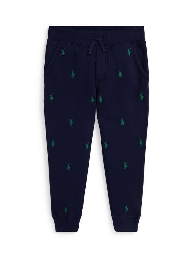 Детские джоггеры Polo Kids из хлопковой смеси с логотипом Ralph Lauren, Refined Navy — фото 4