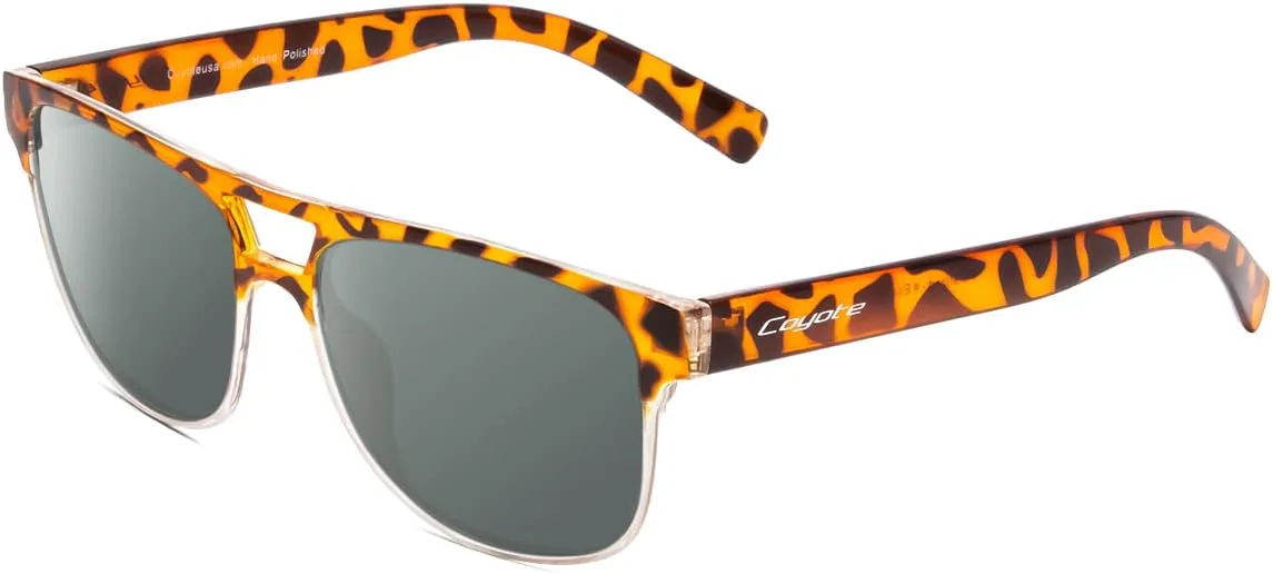 

Дизайнерские поляризованные солнцезащитные очки Coyote Elixir в черепаховой оправе с прозрачными линзами серого цвета, Tortoise Clear Fade Frame/Grey Lens