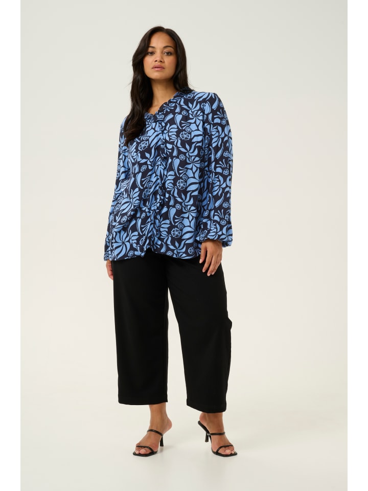 

Блузка KAFFE curve, цвет blue flower leaf print