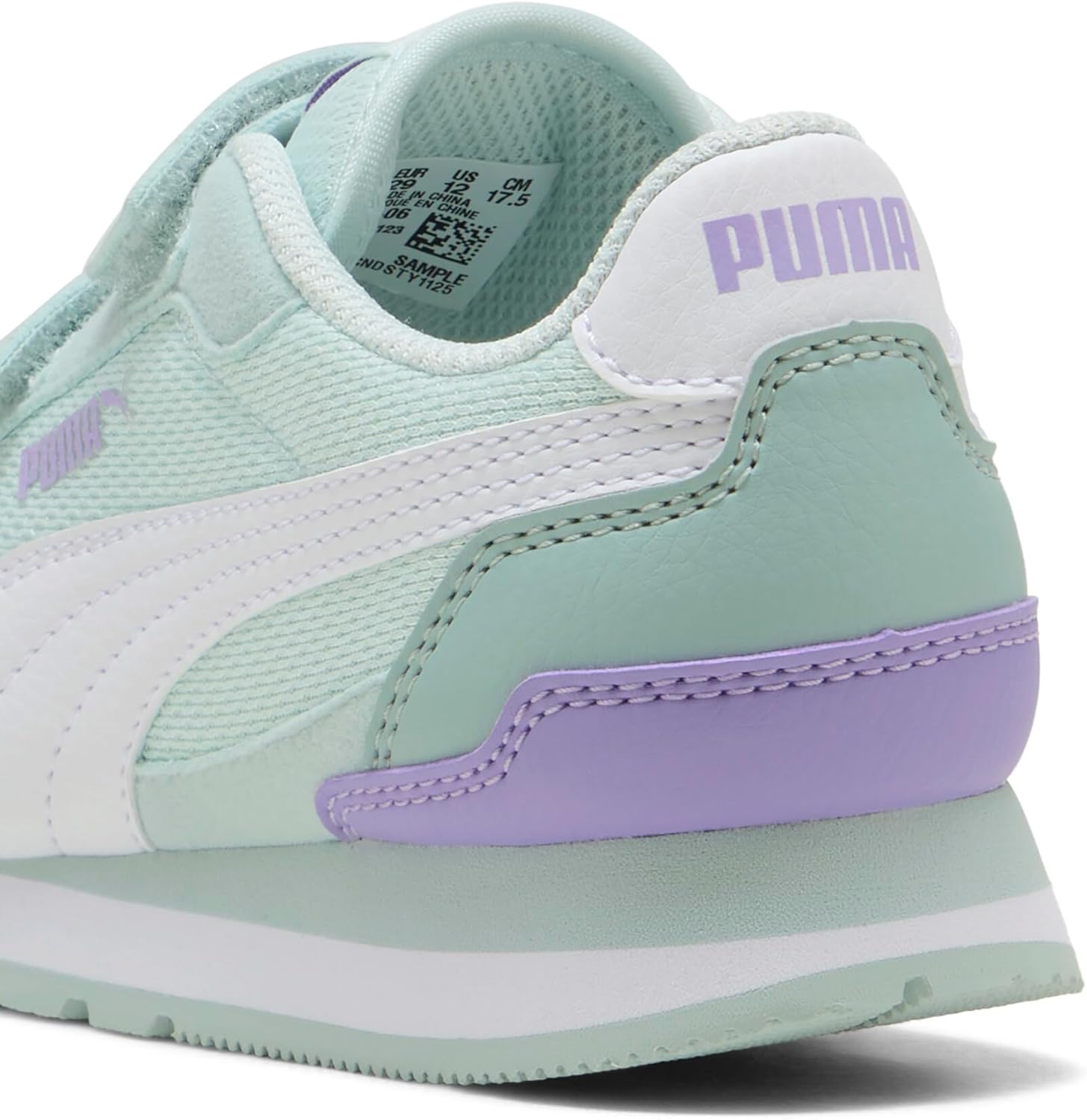 Кроссовки Puma St Runner унисекс-детские на липучке, белый/лавандовый — фото 3