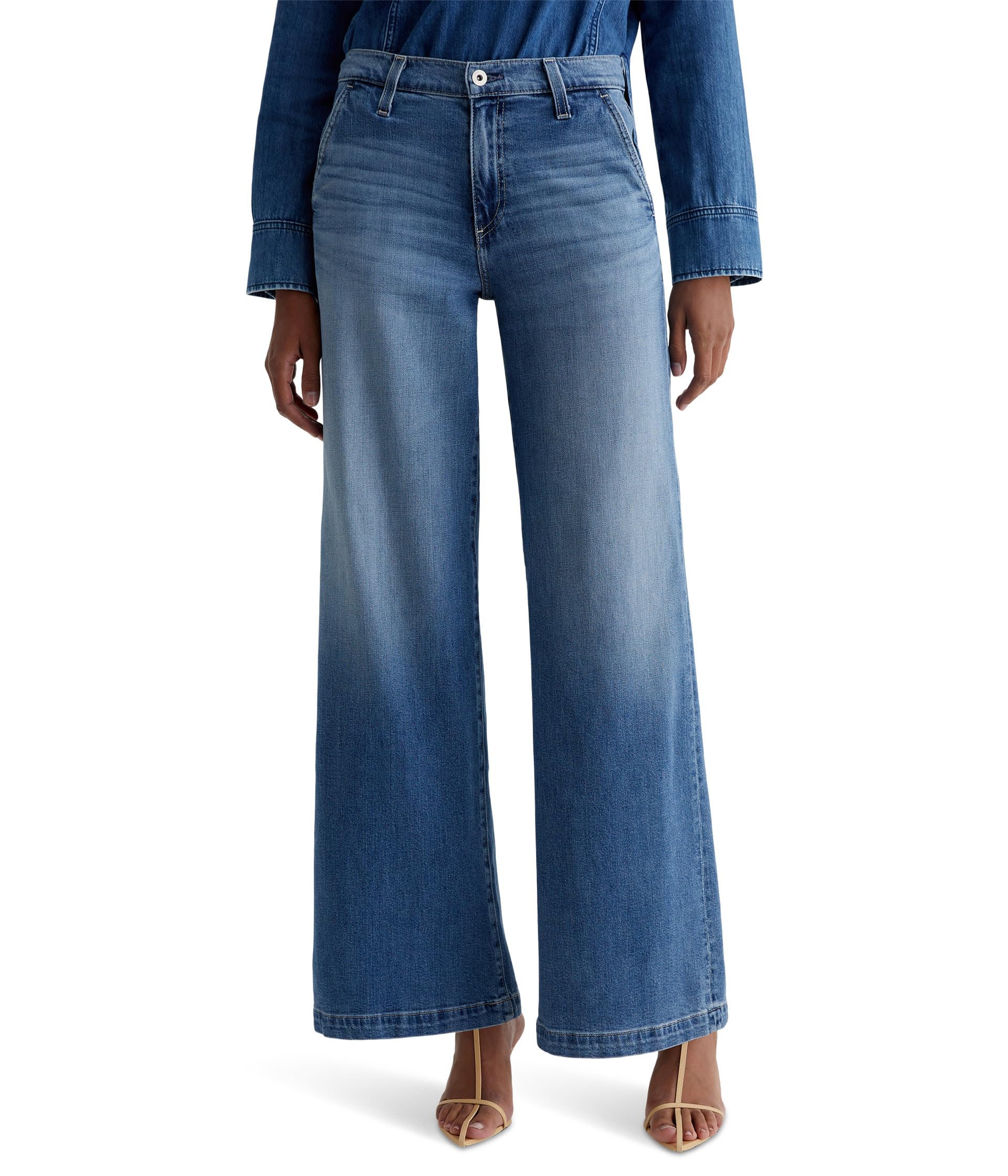 

Джинсы AG Jeans Stella Mid Rise Wide Leg Palazzo Jeans in Nautical Mile, цвет Nautical Mile