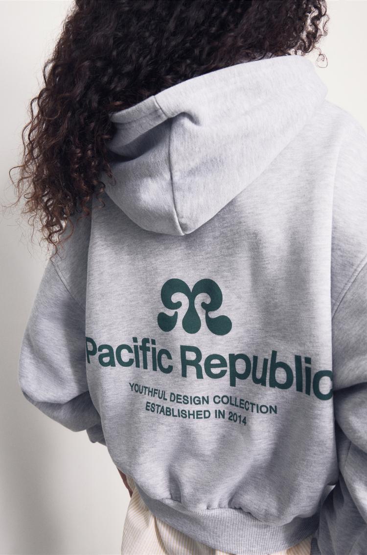 

Толстовка свободного кроя Pacific Republic Pull And Bear, серый