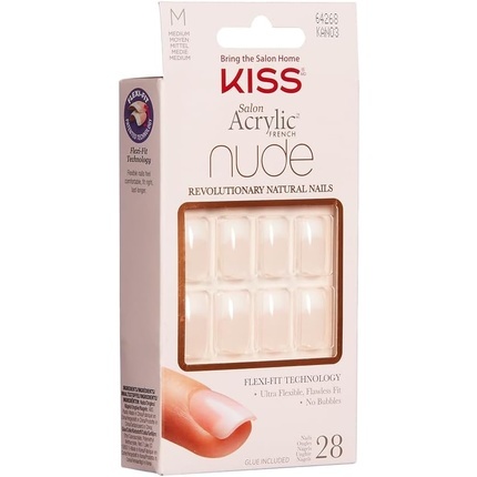 Salon Acrylic French Nude Collection Кашемировые накладные ногти средней длины, 28 шт., Kiss — фото 3