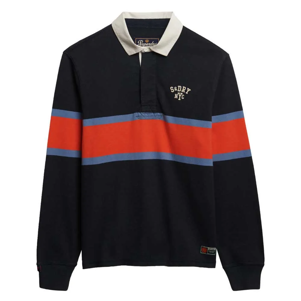 

Футболка с коротким рукавом Superdry Vintage Athletic Stripe Rugby, черный