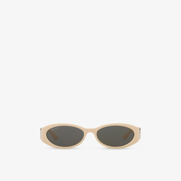 

GG1660S овальные солнцезащитные очки с ацетатной оправой Gucci, бежевый