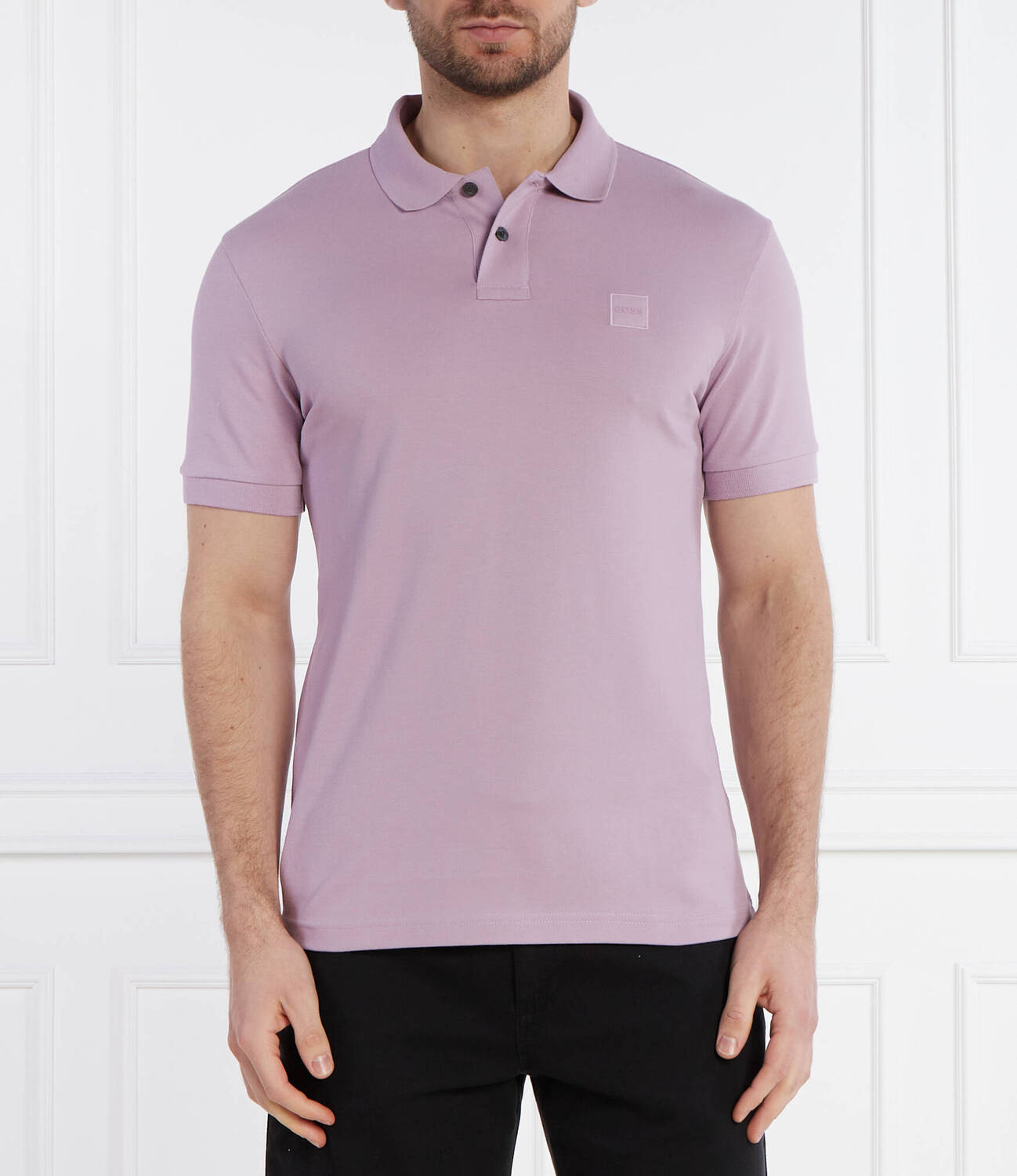 

Поло BOSS ORANGE Passenger Slim Fit, лавандовый