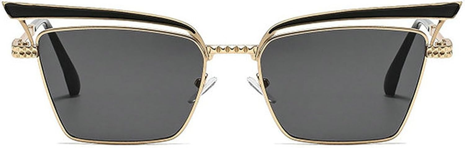 

Солнцезащитные очки COTIA в стиле «кошачий глаз» для женщин и мужчин, модные, с полой металлической оправой, в стиле Y2K, уникальные солнцезащитные очки в форме «кошачьего глаза», Black