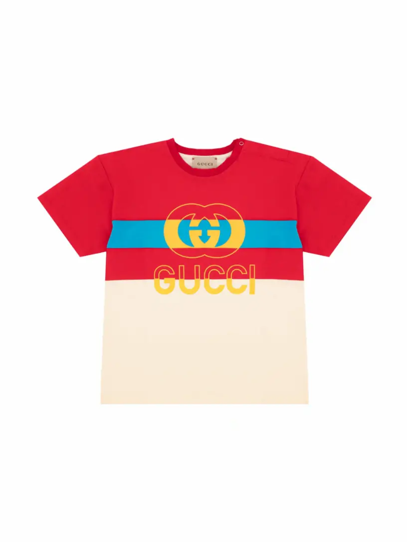 

Хлопковая футболка с логотипом Gucci, мультиколор