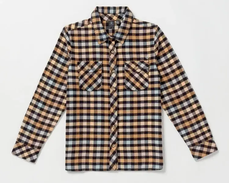 

Детская футболка Volcom с длинными рукавами и пуговицами, коричневая в клетку, хлопковая, GBO275, Коричневый, Детская футболка Volcom с длинными рукавами и пуговицами, коричневая в клетку, хлопковая, GBO275