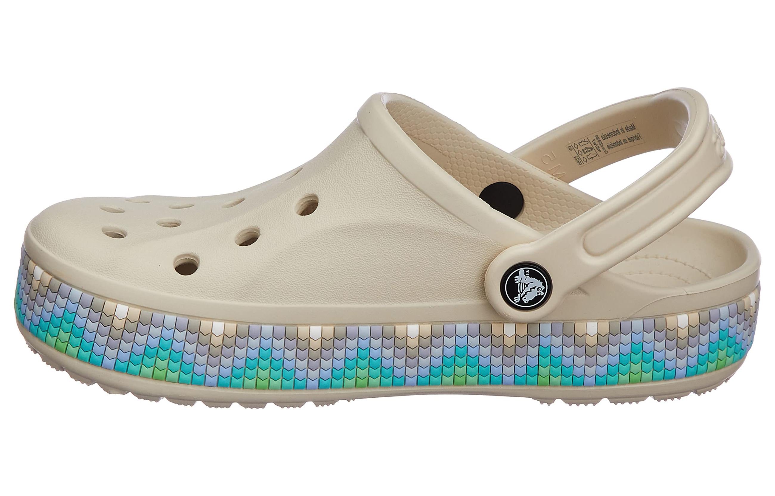 Сабо Crocs Bayaband Chevron Band Clogs 'Stucco Multi' 208100-1F8, бежевый — фото 2