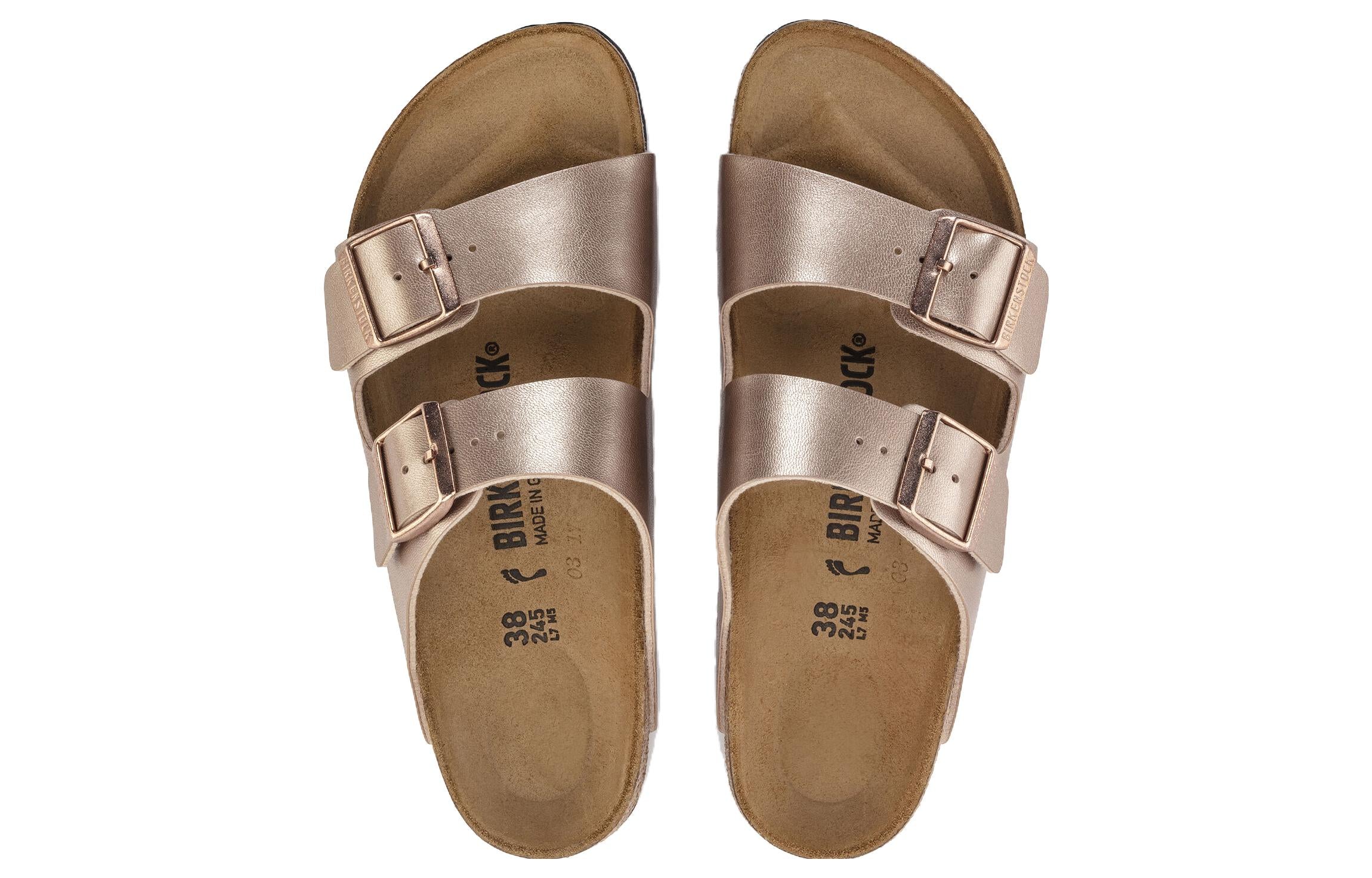 Шлепанцы Birkenstock Arizona Birko-Flor Narrow Fit Sandals 'Copper' — фото 4