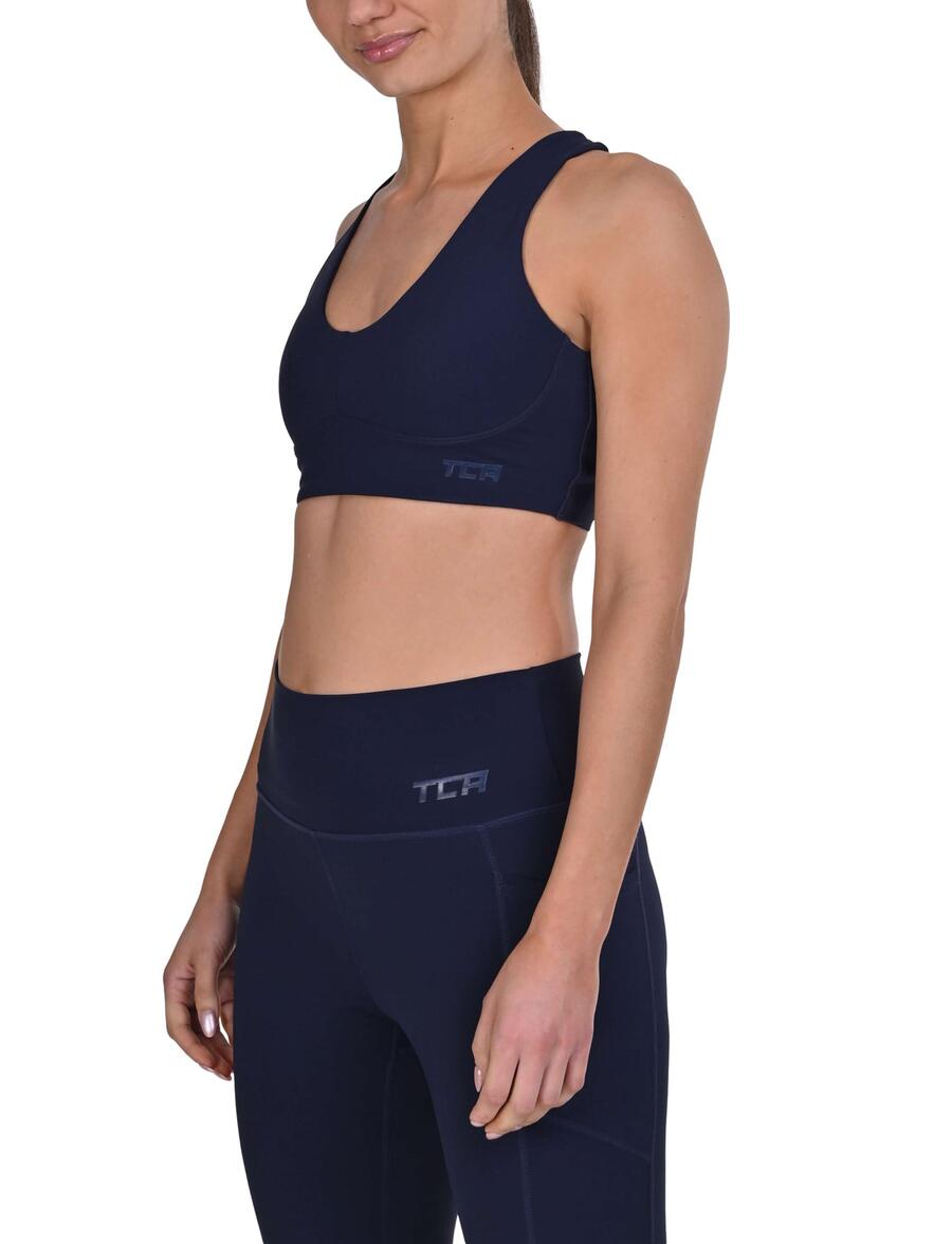 

TCA Спортивный бюстгальтер-борцовка для женщин со съемными подушечками, без косточек, бесшовный