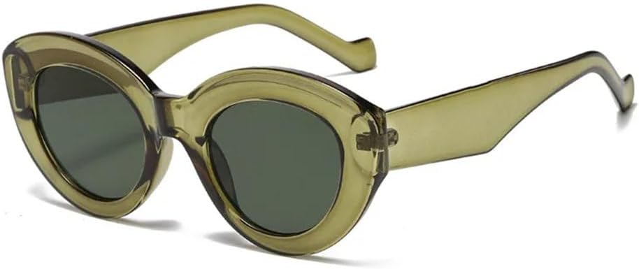 

Популярные модные женские солнцезащитные очки «кошачий глаз» большого размера с зелеными полосками, ретро-очки с защитой от УФ-излучения UV400, мужские овальные солнцезащитные очки в тренде KTUCN, G15c9 Olive Green