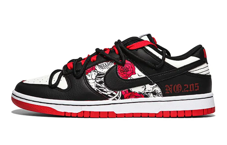 

Кроссовки Nba X Nike Dunk Skateboard Shoes Women's Low-Top Black White Red