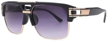 

Классические мужские солнцезащитные очки 2026 года, гламурные модные солнцезащитные очки для женщин, зеркальные ретро-винтажные квадратные очки MTZJH, 01 Black-gray