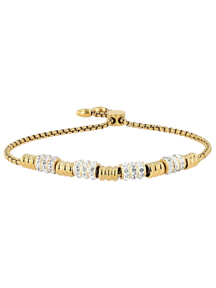 

Adeliás Женский браслет из нержавеющей стали со стразами, 24 см, золотой