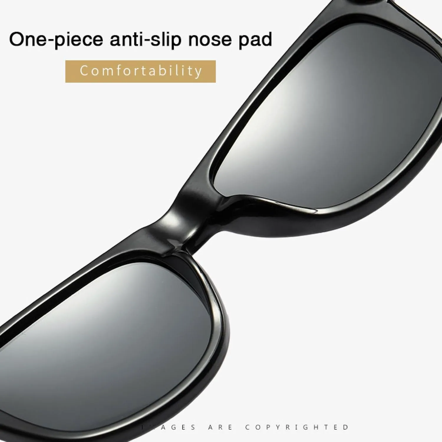 

Поляризованные солнцезащитные очки для мужчин UV400, модные солнцезащитные очки для женщин, оправа из поликарбоната, защита от бликов TOIPASTN, Black Gold