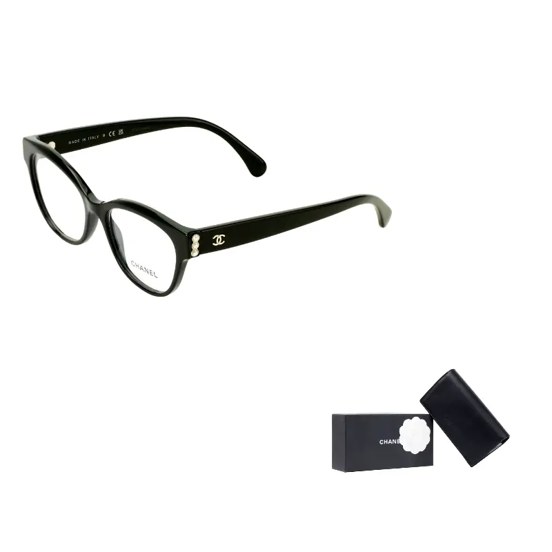 

CHANEL Женская оправа для очков в форме бабочки кошачий глаз черная, Black