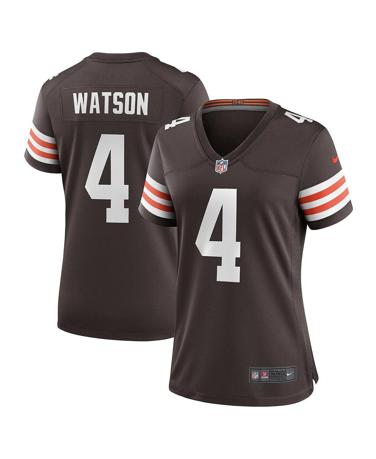 

Женская игровая майка Deshaun Watson Brown Cleveland Browns Nike, коричневый