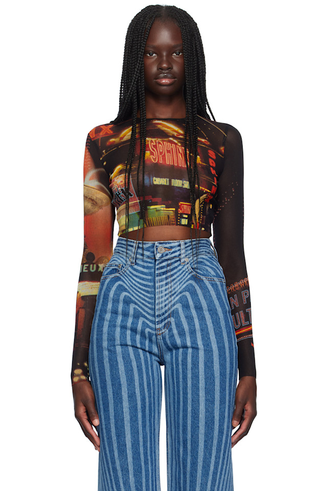 

Длинный рукав футболка Pigalle Crop' Jean Paul Gaultier, мультиколор