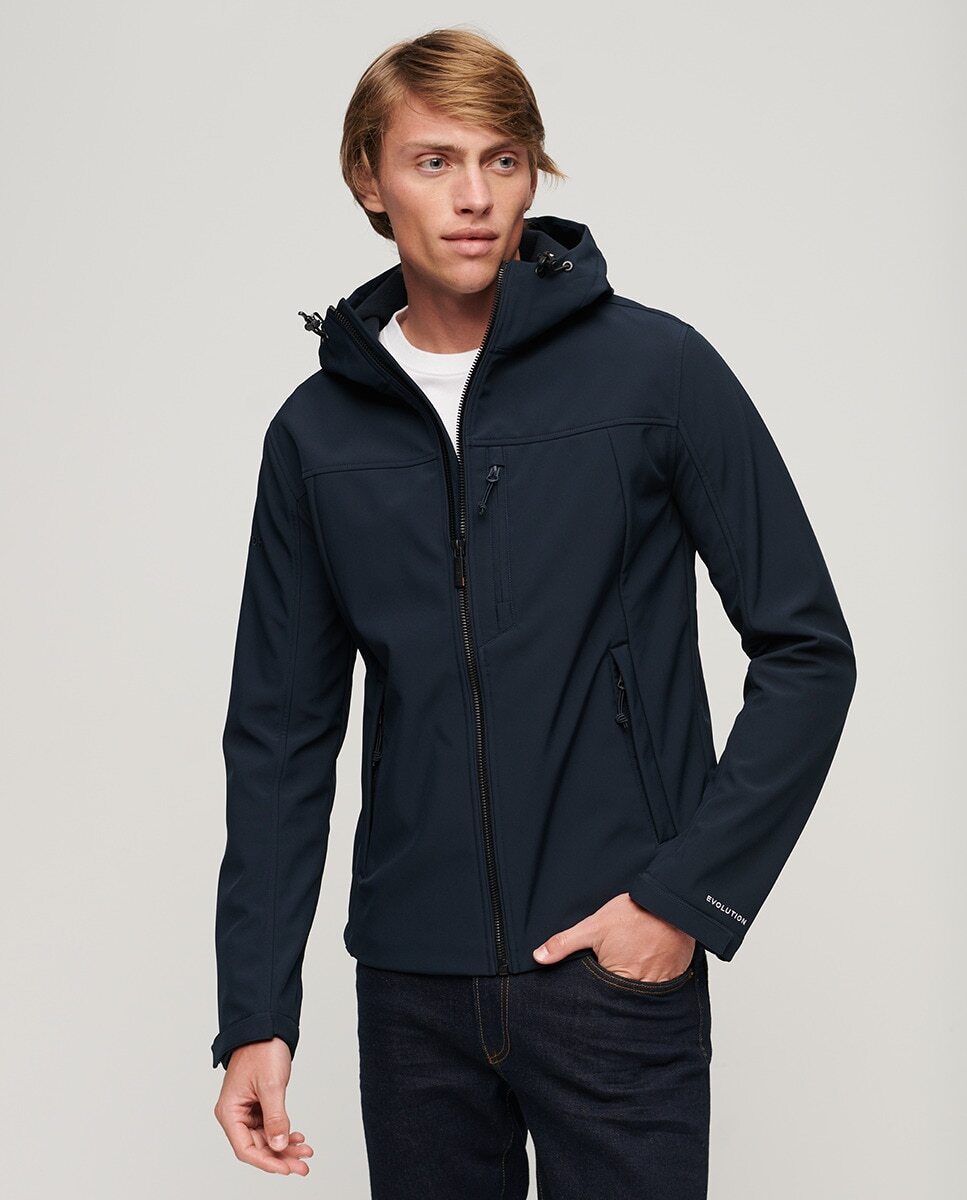 

Куртка из софтшелла с капюшоном Superdry, темно-синий