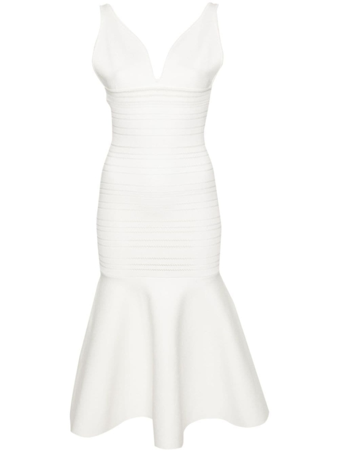 

Платье в рубчик Frame Detail Victoria Beckham, белый