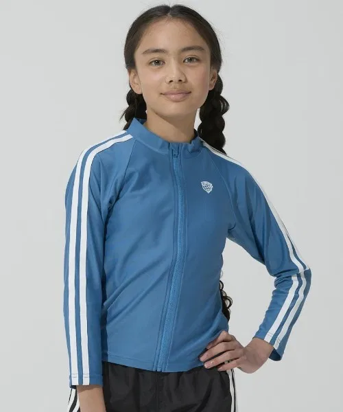 Рашгард с полноценной молнией для детей, BEAMS SCHOOL, синий