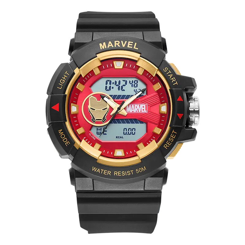 

MARVEL Часы Hero Collection Electronic Movement TPU Strap Watch Men's Watch Red Watch Dial MV-81105B2