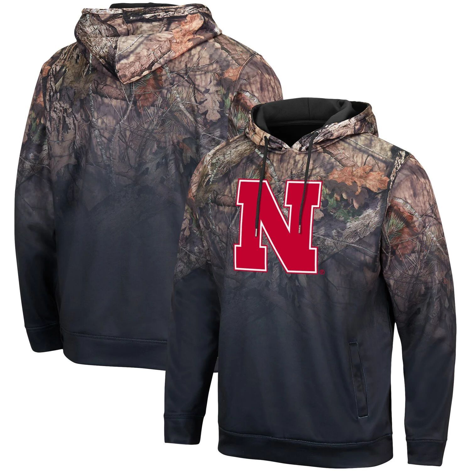 

Мужской черный пуловер с капюшоном Nebraska Huskers Mossy Oak Colosseum