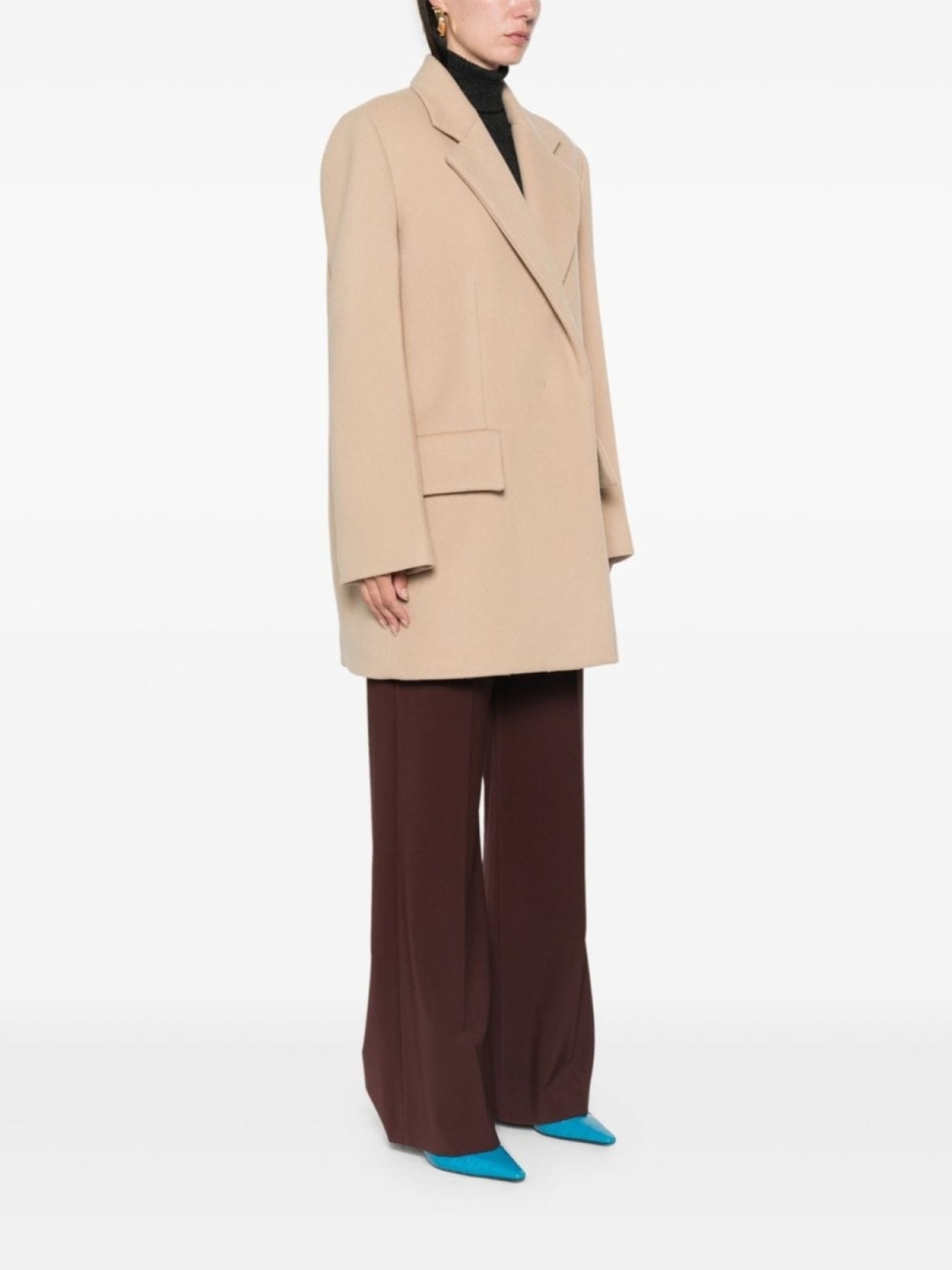 Jil Sander пальто пошитое на заказ, нейтральный цвет — фото 3