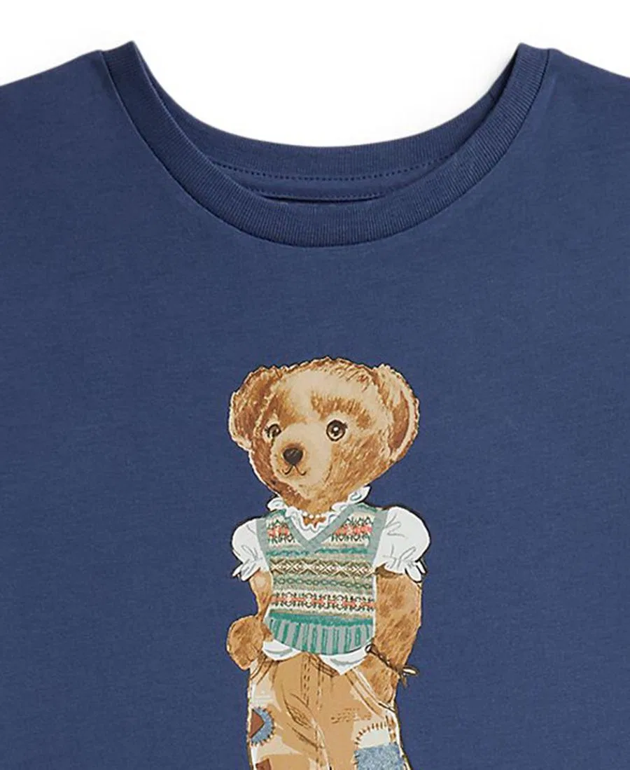 Детское трикотажное платье с короткими рукавами Polo Bear (7-16 лет) Polo Ralph Lauren — фото 3