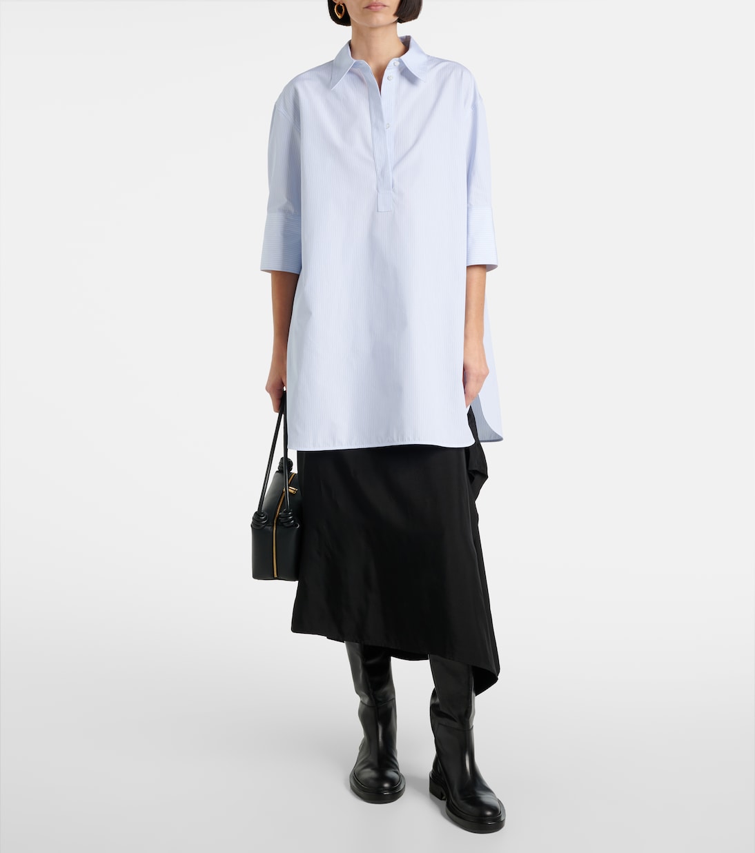 Пятничная рубашка из хлопкового поплина Jil Sander, Blue Fly Catcher — фото 2