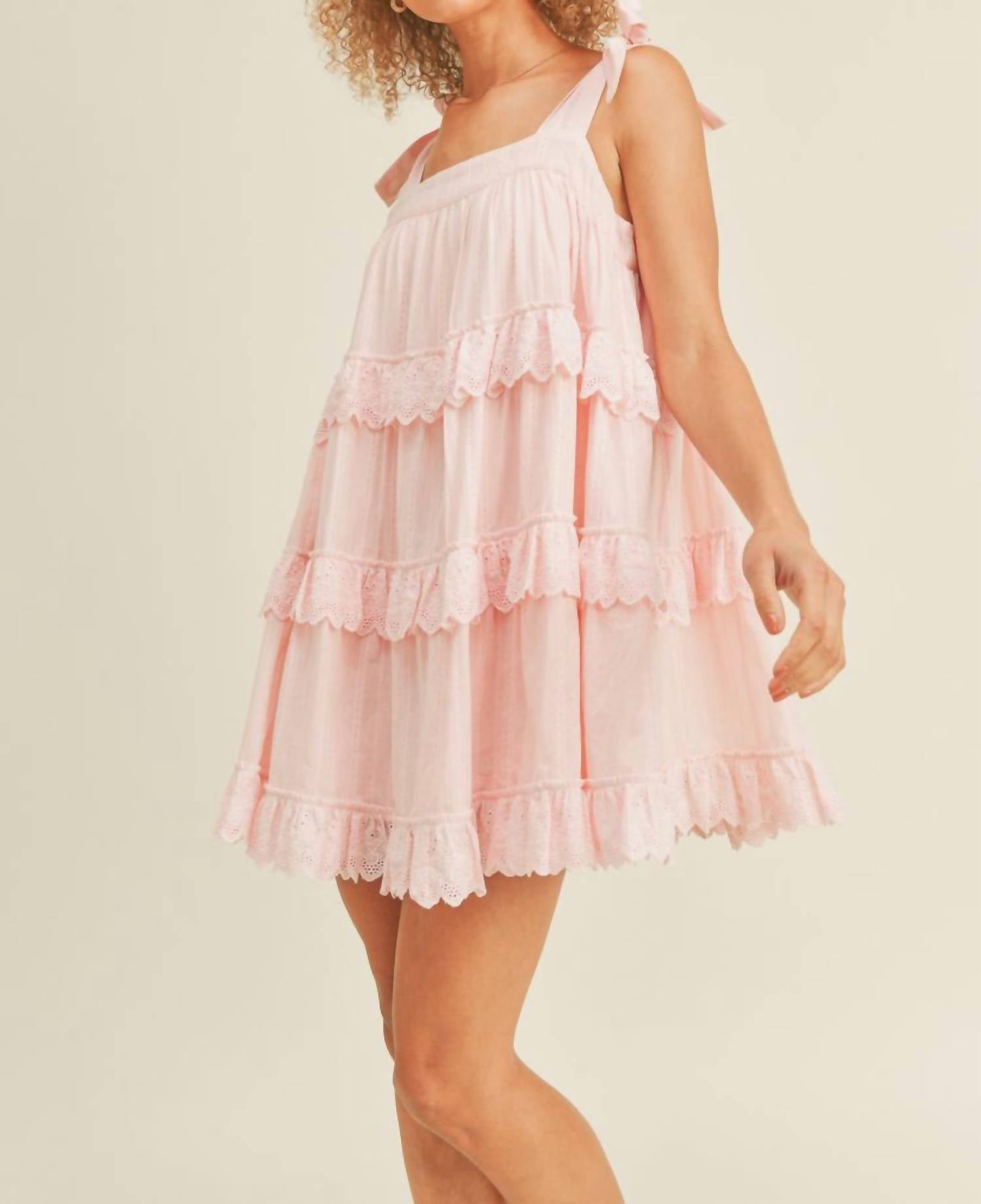 

Мини-платье Kenzie Babydoll нежно-розового цвета RESET by Jane