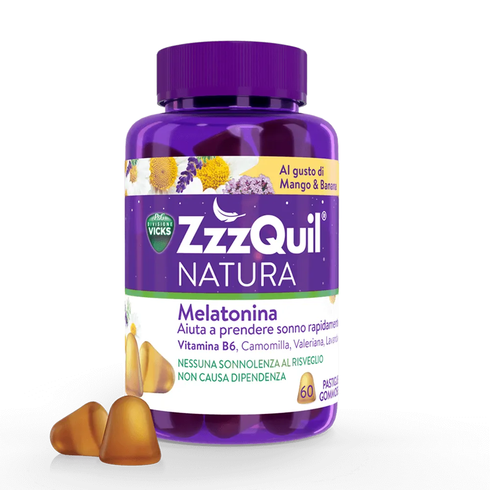 

Vicks ZzzQuil Natura Gusto Манго и банан, 60 жевательных таблеток, добавка для сна и бессонницы