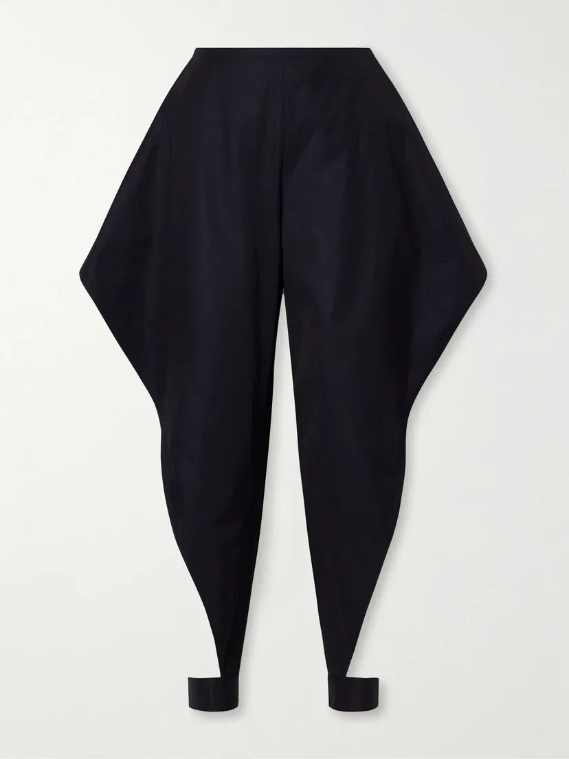 Брюки широкого кроя из хлопковой габардиновой ткани Alaïa Triangle, синий