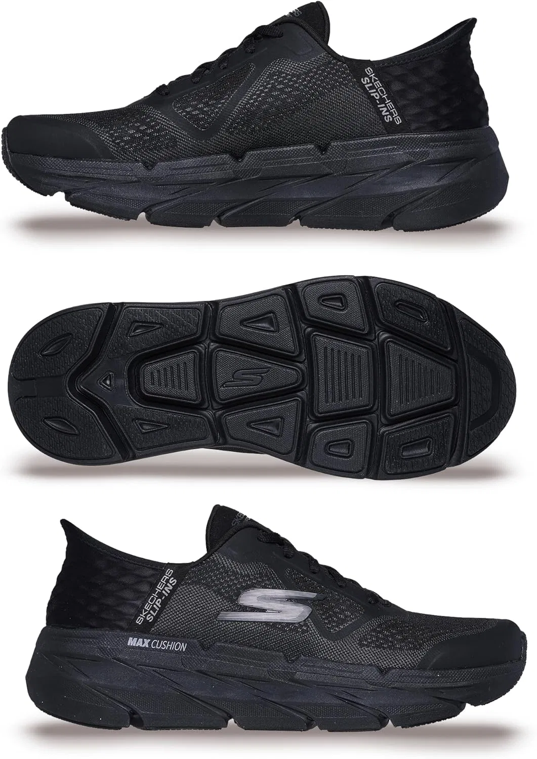 Мужские кроссовки Skechers Max с амортизацией и эффектом памяти - спортивные кроссовки для тренировок, бега и ходьбы, Black — фото 2
