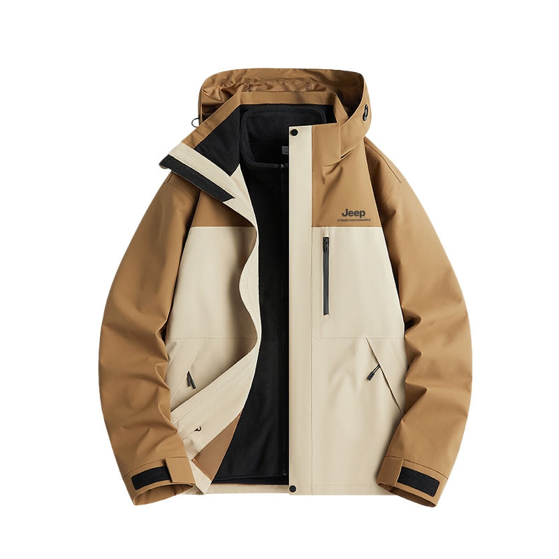 

Ветровка Lifestyle Waterproof, Windproof, Breathable, Abrasion Resistant, Thermal Unisex Jeep, 3-in-1 all-weather hardcore windbreaker jacket-desert желтый