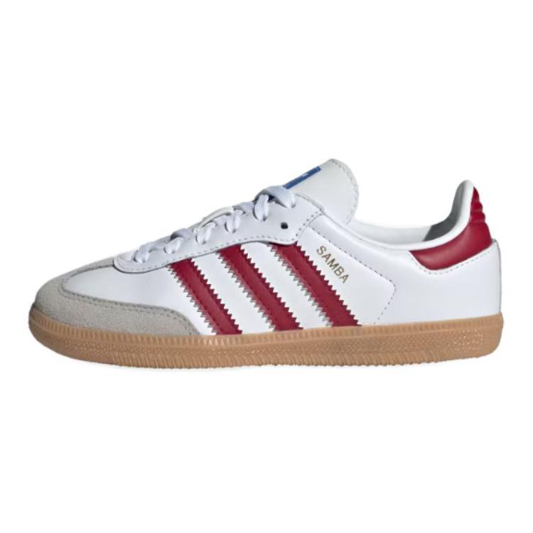 

Кроссовки Adidas Samba OG Cloud White Collegiate Burgundy Gum PS, белый/красный