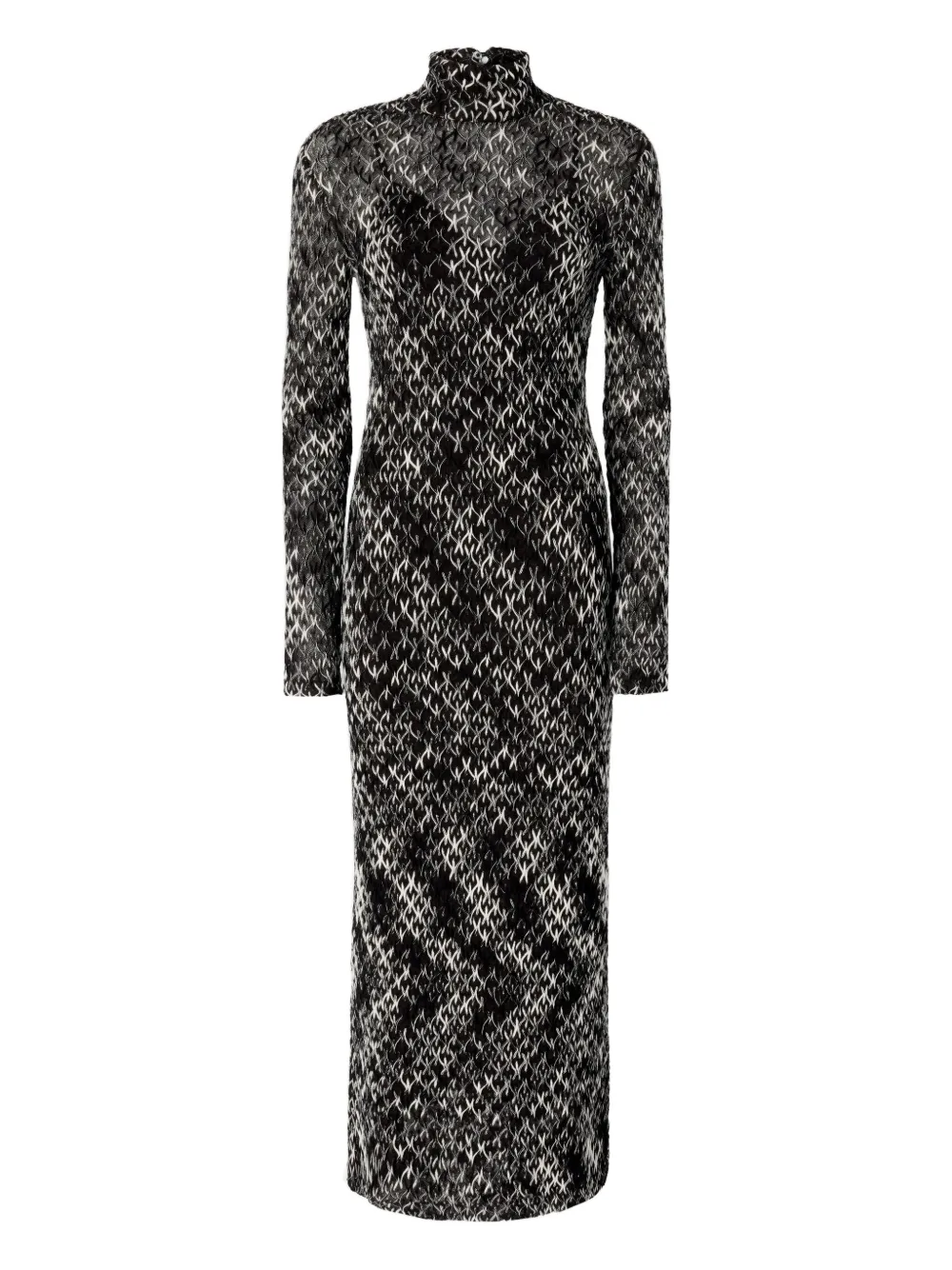 

Платье миди с высоким воротом и узором Missoni, черный