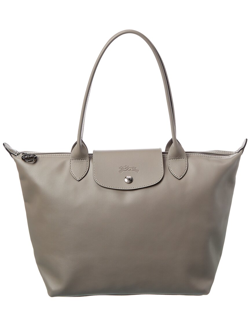 

Longchamp Le Pliage Xtra Средняя кожаная сумка, серый