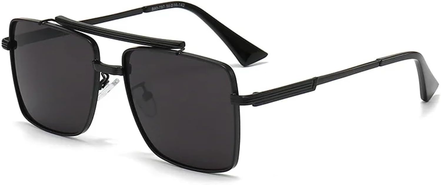 

Металлические солнцезащитные очки с защитой от УФ-излучения 400, винтажные солнцезащитные очки для женщин и мужчин, модные солнцезащитные очки в крупной оправе TKKTLLT, Hei-heihui