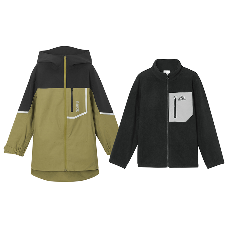 

Ветровка 2 шт оливковый коричневый Skechers, оливковый-серый/коричневый