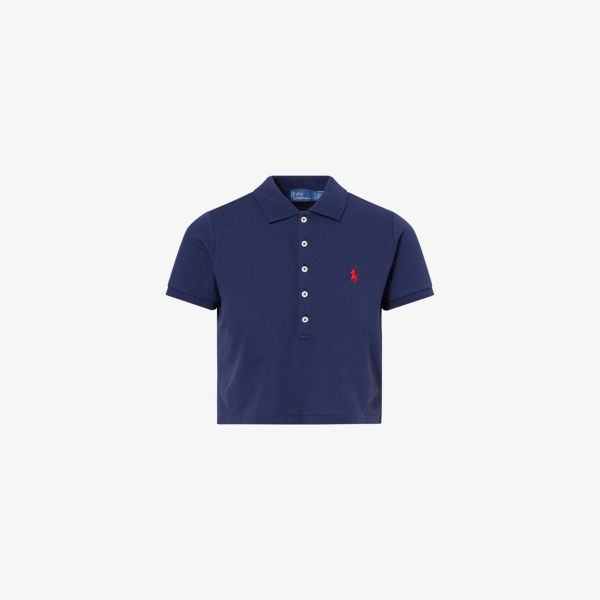 

Поло из эластичного хлопка с вышитым логотипом Polo Ralph Lauren, синий